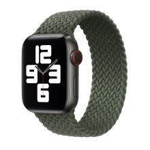 Řemínek pro Apple Watch 45mm / 44mm / 42mm - bez spony - nylonový - velikost S - tmavě zelený