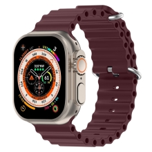 Remienok pre Apple Watch Ultra 49 mm / 45 mm / 44 mm / 42 mm - oceán - silikónový - bordový