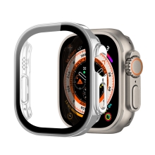 Pouzdro / kryt DUX DUCIS pro Apple Watch Ultra 49mm - pokovený rámeček + ochrana displeje - stříbrné