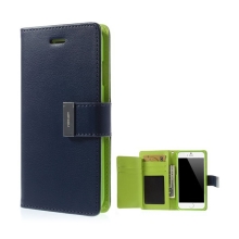 Pouzdro Mercury ve stylu peněženky s magneticky uzavíracím klipem pro Apple iPhone 6 Plus / 6S Plus - modro-zelené