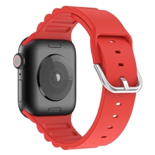 Řemínek pro Apple Watch 41mm / 40mm / 38mm - s pruhy - silikonový - červený