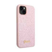 Kryt GUESS Metal Flakes pro Apple iPhone 14 - třpytky - plastový / gumový - růžový