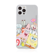 Kryt Sponge Bob pro Apple iPhone 12 / 12 Pro - gumový - Sponge Bob s kamarády