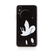 Kryt DISNEY pro Apple iPhone X / Xs - hlava myšáka Mickeyho - gumový - černý