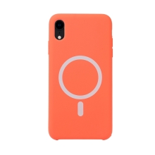 Kryt pro Apple iPhone Xr s podporou MagSafe - silikonový - oranžový