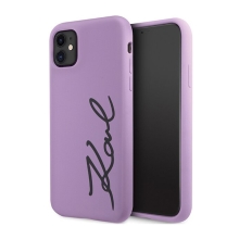 Kryt KARL LAGERFELD Signature pro Apple iPhone 11 / Xr - silikonový - fialový