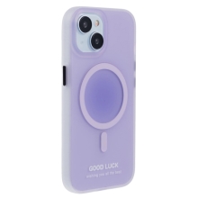 Kryt pro Apple iPhone 15 - podpora MagSafe - GOOD LUCK - průsvitný - fialový