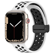 Řemínek pro Apple Watch Ultra 49mm / 45mm / 44mm / 42mm - sportovní - silikonový - bílý / černý