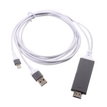 Propojovací kabel Lightning - HDMI včetně USB konektoru pro Apple iPhone / iPad a další zařízení - 2m - bílý