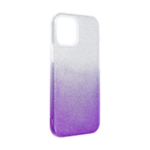 Kryt FORCELL Shining pro Apple iPhone 12 / 12 Pro - plastový / gumový - stříbrný / fialový