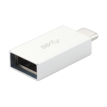 Přepojka / adaptér USB-C samec na USB-A 3.2 samice pro Apple MacBook - kovová - stříbrná