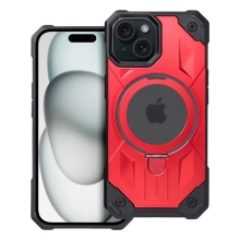 Kryt Armor Mag pro Apple iPhone 15 Plus - podpora MagSafe - odolný - gumový / plastový - červený