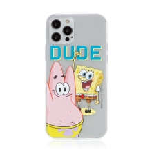 Kryt Sponge Bob pro Apple iPhone 12 Pro Max - gumový - Sponge Bob s Patrikem