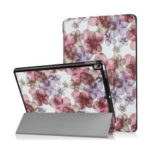Pouzdro / kryt pro Apple iPad Pro 10,5" / Air 3 (2019) - funkce chytrého uspání + stojánek - fialové květiny