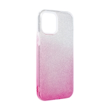Kryt FORCELL Shining pro Apple iPhone 12 Pro Max - plastový / gumový - stříbrný / růžový