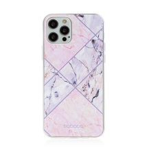 Kryt BABACO pro Apple iPhone 12 / 12 Pro - gumový - růžový mramor