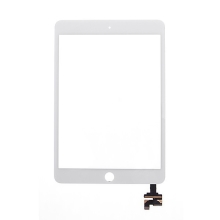 Dotykové sklo (touch screen) s IC konektorem pro Apple iPad mini 3 - bílé - kvalita A+