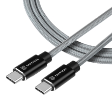 Synchronizačný a nabíjací kábel Tactical Fast Rope USB-C / USB-C - 100 W - 0,3 m - sivý