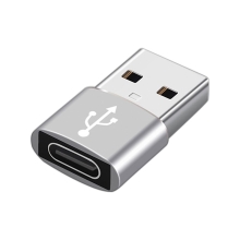 Redukcia / adaptér USB-C samica / USB-A samec - oválny - strieborný