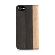 Pouzdro pro Apple iPhone 7 / 8 / SE (2020) / SE (2022) - motiv dřeva - umělá kůže - černé