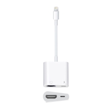 Přepojka / adaptér Lightning na HDMI + Lightning pro Apple iPhone / iPad - HD provedení - 10cm - bílá