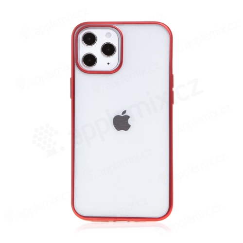 Kryt FORCELL Electro Matt pro Apple iPhone 12 Pro Max - gumový - průhledný / červený