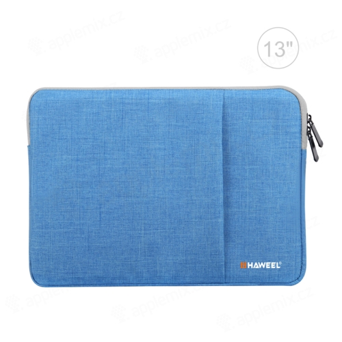Pouzdro se zipem HAWEEL pro Apple MacBook Air 13" / Pro 13" - postranní kapsa - modré