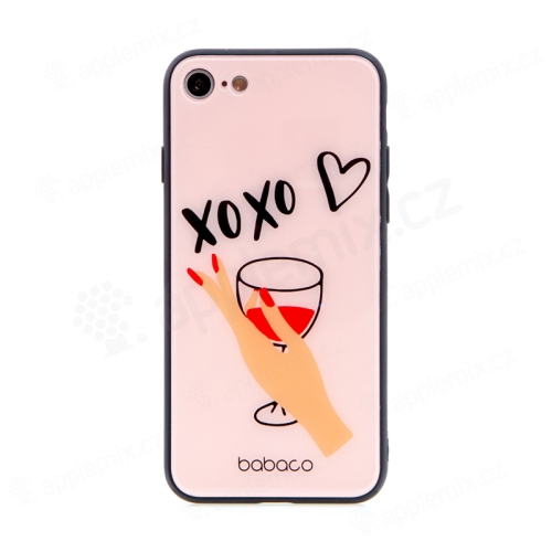 Kryt BABACO pro Apple iPhone 7 / 8 / SE (2020) / SE (2022) - XOXO sklenička s vínem - skleněný