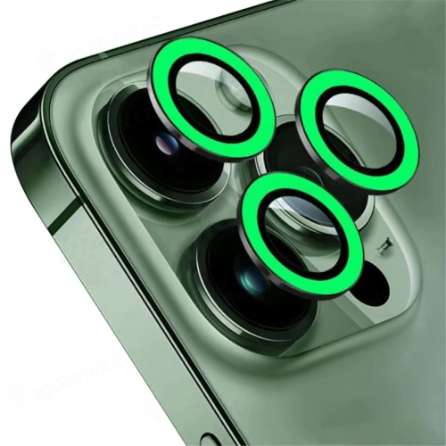 Tvrdené sklo pre Apple iPhone 15 Pro / 15 Pro Max - na šošovku fotoaparátu - svetelné - sada 3 ks - zelené