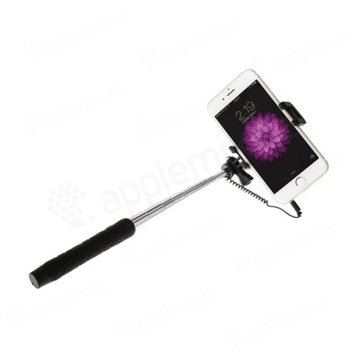 Teleskopická selfie tyč / monopod BASEUS - kabelová spoušť - černá