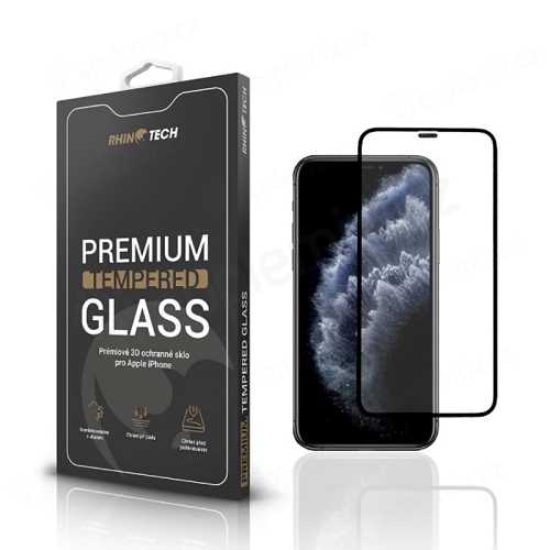 Tvrzené sklo (Tempered Glass) RHINOTECH pro Apple iPhone - 3D hrana - instalační rámeček