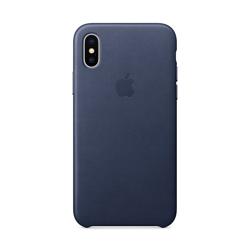 Originální kryt pro Apple iPhone X - kožený - půlnočně modrý