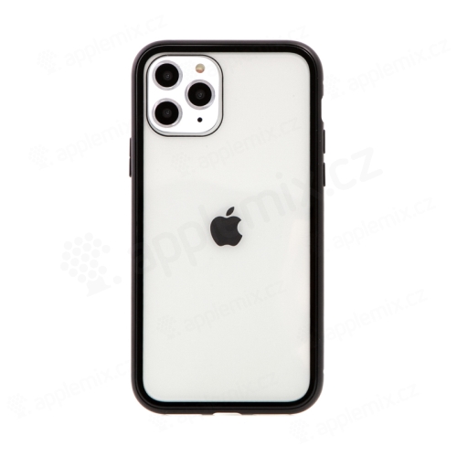 Kryt pro Apple iPhone 12 / 12 Pro - magnetické uchycení - skleněný / kovový - černý