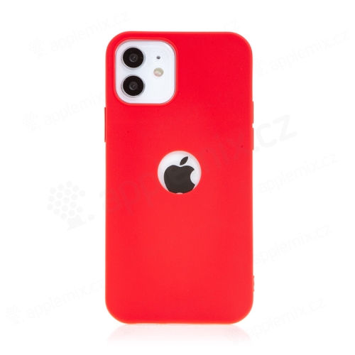 Kryt FORCELL Soft pro Apple iPhone 12 / 12 Pro - gumový - s výřezem pro logo - červený
