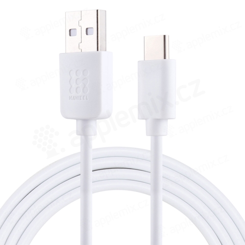 Synchronizačný a nabíjací kábel HAWEEL USB-A / USB-C - 1 m - biely