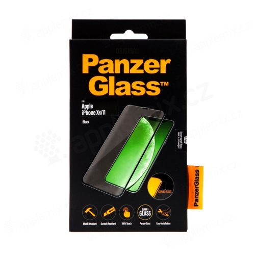 Tvrzené sklo (Tempered Glass) PANZERGLASS pro Apple iPhone Xr / 11 - 3D hrana - černé - 0,4mm
