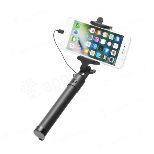 Selfie tyč / monopod - uvoľňovací kábel - konektor Lightning - čierny