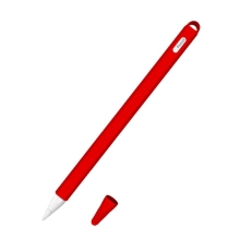 Obal pro Apple Pencil 2 - poutko + čepička - silikonový - červený