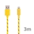 Synchronizační a nabíjecí kabel Lightning pro Apple iPhone / iPad / iPod - tkanička - žlutý - 3m