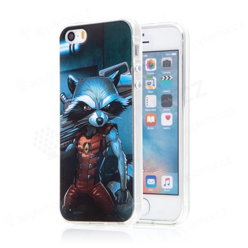 Kryt MARVEL pre Apple iPhone 5 / 5S / SE - Guardians of the Galaxy - Rocket - gumový