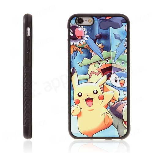 Kryt pro Apple iPhone 6 Plus / 6S Plus - kovový povrch - gumový - Pokemon Go / vysmátý Pikachu