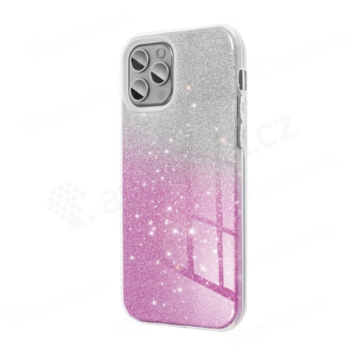 Kryt FORCELL Shining pre Apple iPhone 12 / 12 Pro - plast / guma - ružový