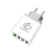 EU napájecí adaptér / nabíječka REBELTEC Turbo s 4x USB porty (1x QC) - bílý / šedý