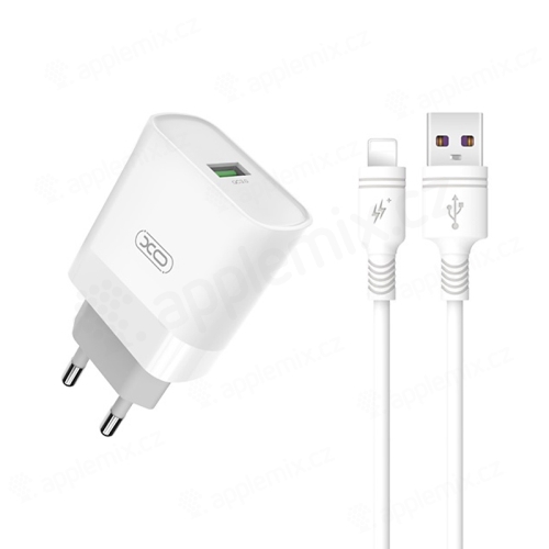 2v1 nabíjecí sada XO pro Apple zařízení - EU adaptér a kabel Lightning - 15W - bílá