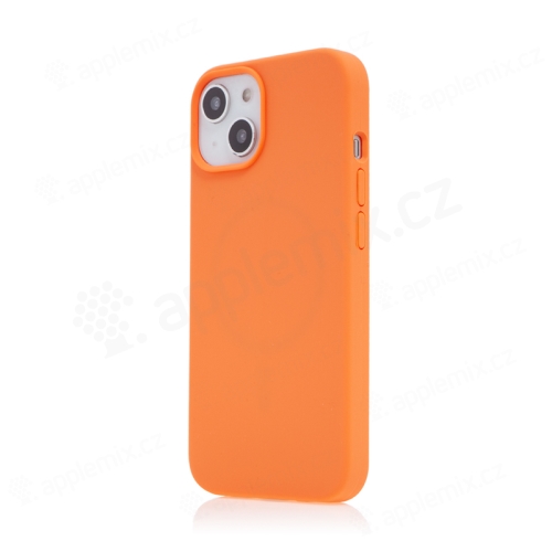 Kryt pro Apple iPhone 14 - silikonový - podpora MagSafe - oranžový