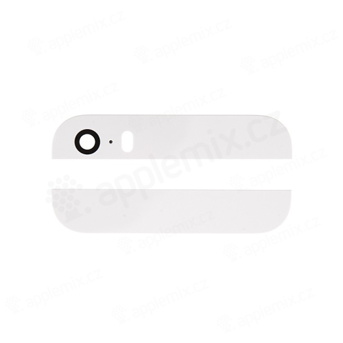 Horný a dolný sklenený zadný kryt pre Apple iPhone 5S / SE - biely - A+ kvalita