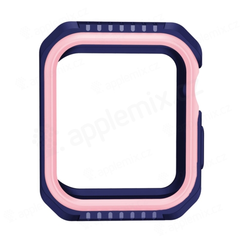 Kryt / pouzdro pro Apple Watch 44mm Series 4 / 5 / 6 / SE - celotělové - plast / silikon - modrý / růžový