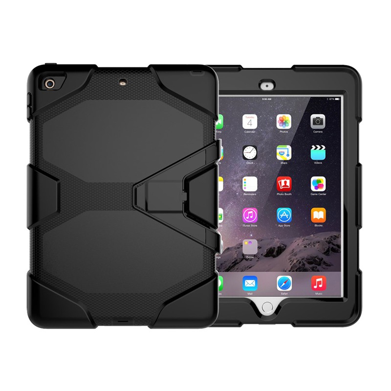 Kryt / obal pro Apple iPad 9,7 (2017-2018) - outdoor - odolný - plastový / silikonový - černý