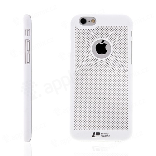 Plastový kryt LOOPEE pro Apple iPhone 6 / 6S s výřezem pro logo - děrovaný - bílý