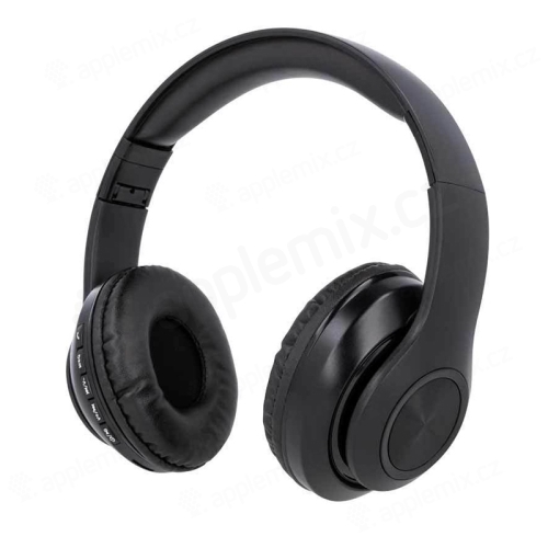 Bezdrátová Bluetooth sluchátka SETTY - rádio + Micro SD - černá